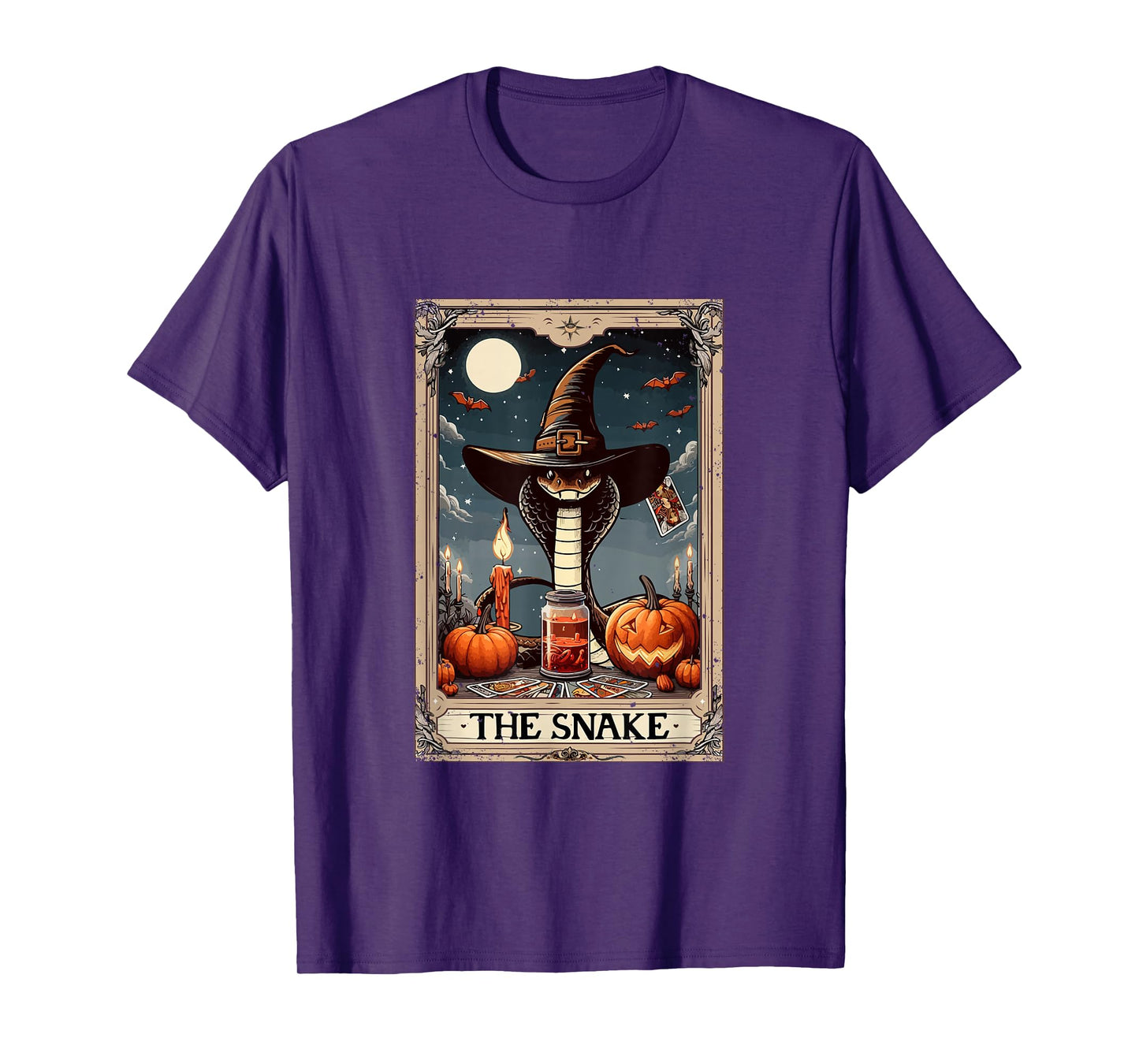 The Snake Halloween Witch Cute Tarot Card Lover Player T-Shirt