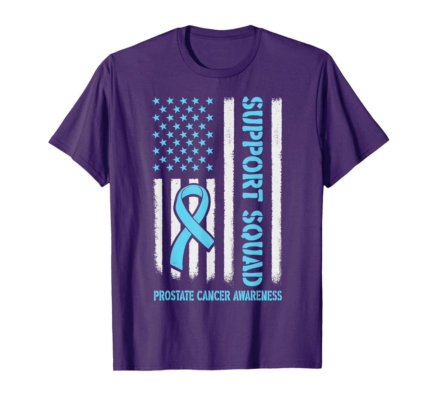 Prostate Cancer Awareness Support Squad Light Blue Ribbon US T-Shirt