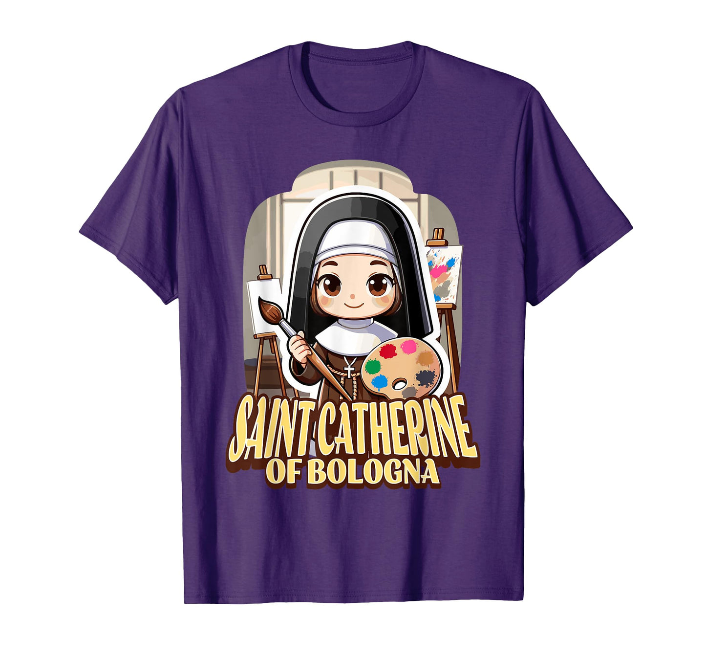 St Catherine of Bologna Patron Saint of Artists Catholic Art T-Shirt