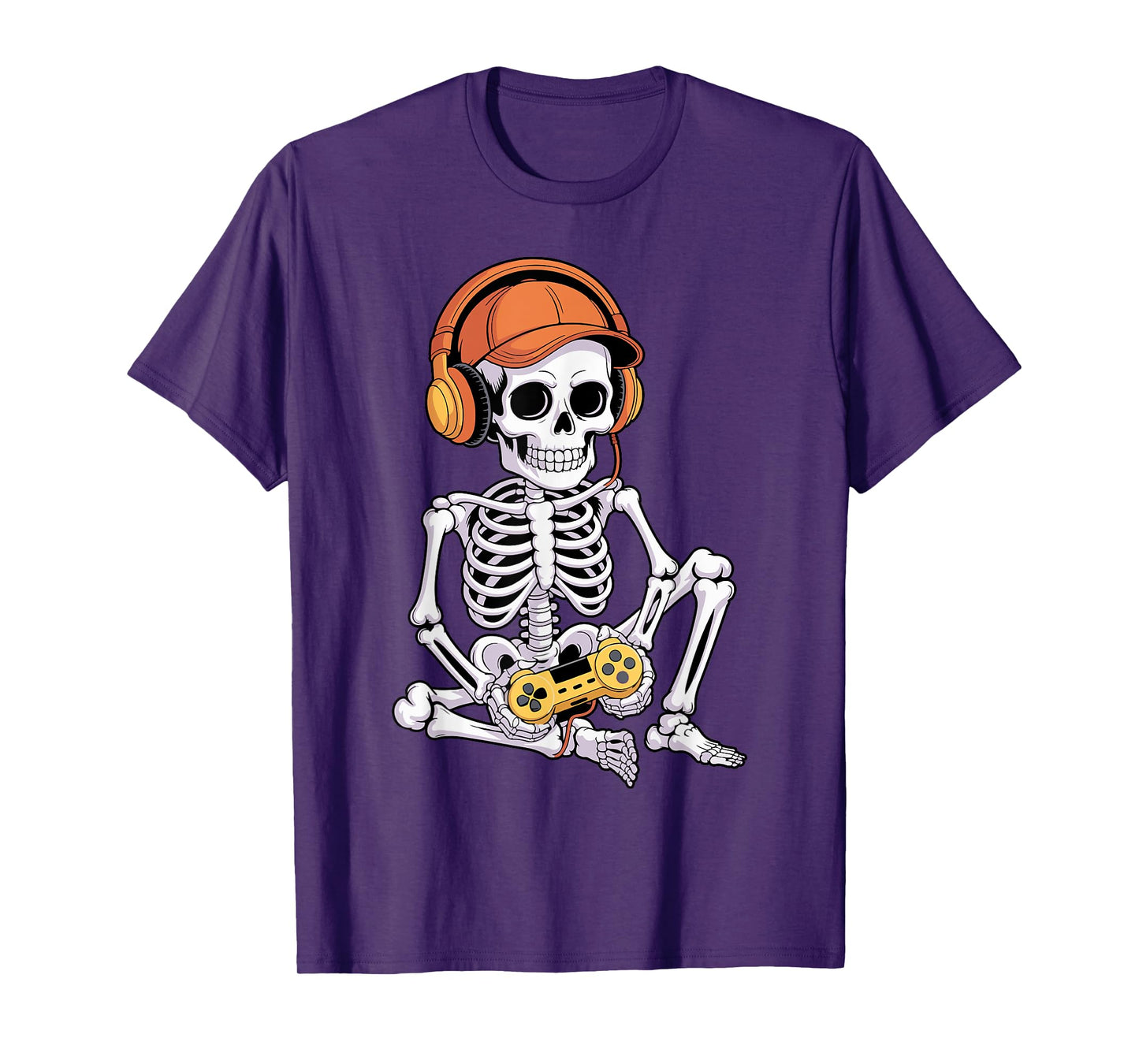 Cool Halloween Skeleton Gamer Video Gaming Boys Girls Kids T-Shirt