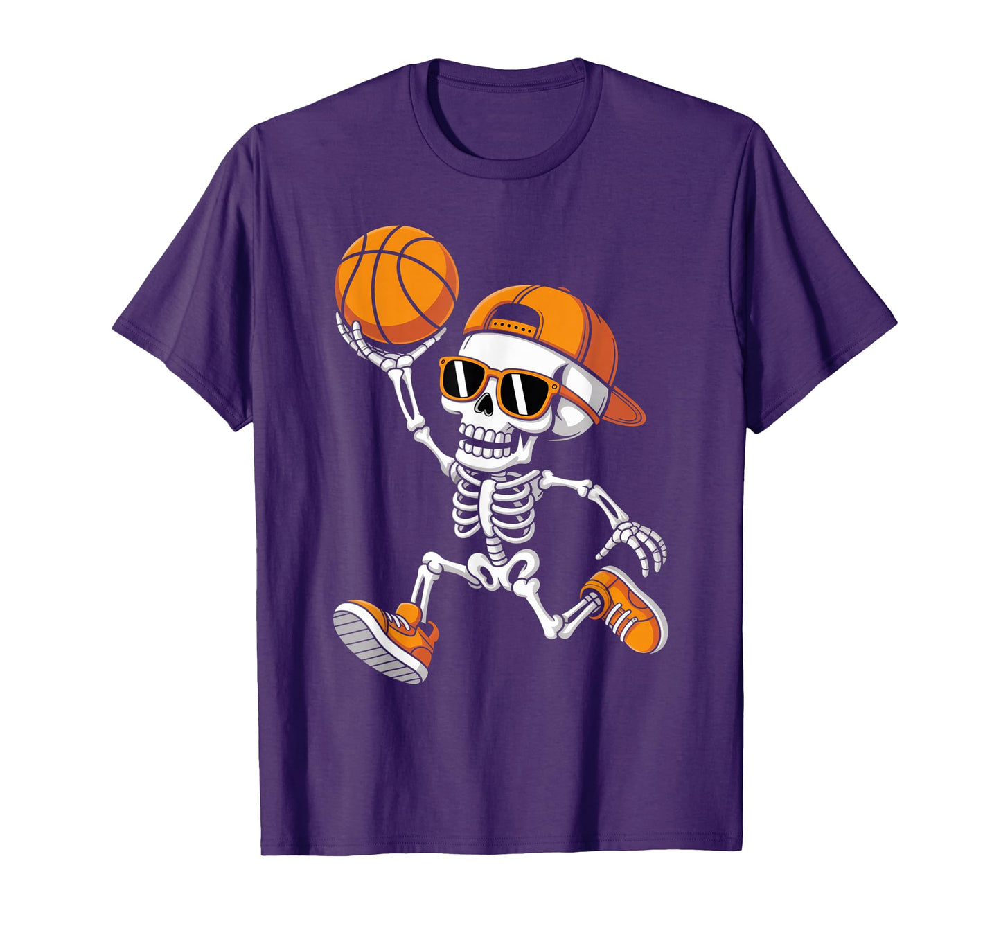 Skeleton Basketball Halloween Costume Boys Men Funny Sport T-Shirt