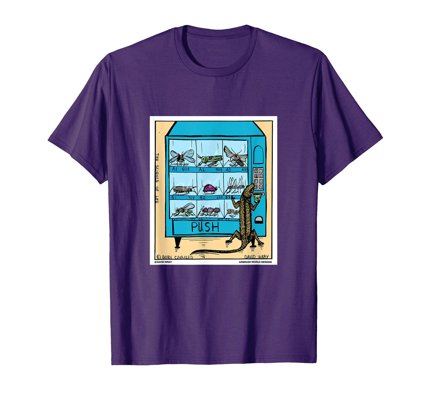 Lizard Using Insect Vending Machine Funny Reptile Gift T-Shirt