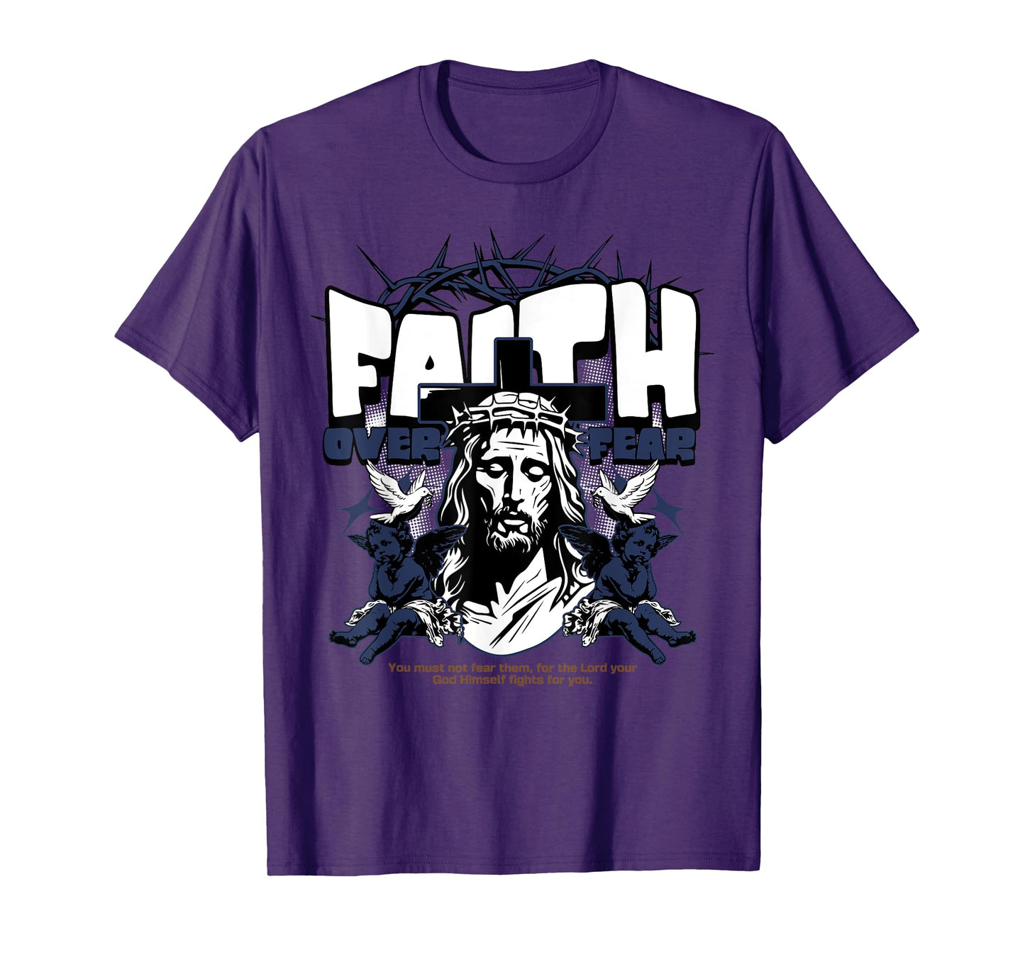 Faith Over Fear Midnight Navy 13s Matching Tee For Men Women T-Shirt