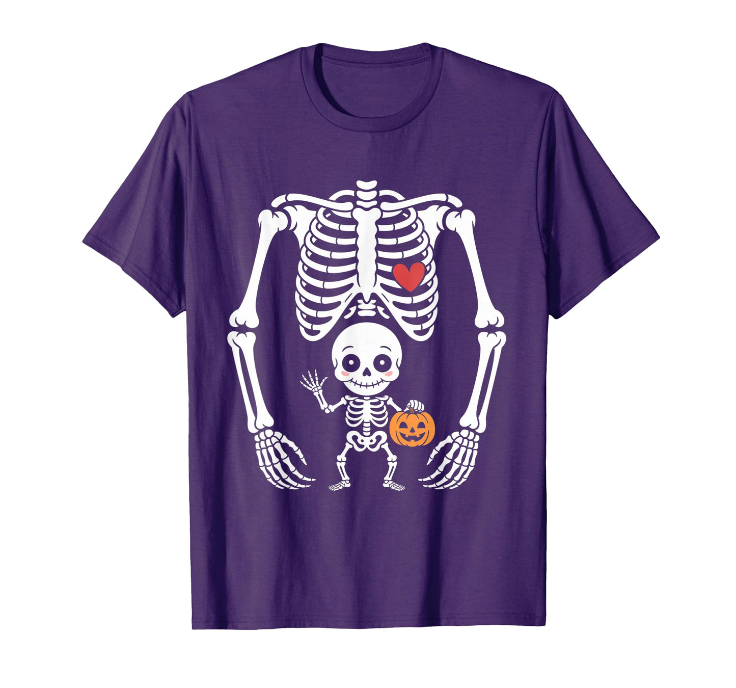 Pregnancy Reveal Skeleton Baby First Halloween and Everyday T-Shirt