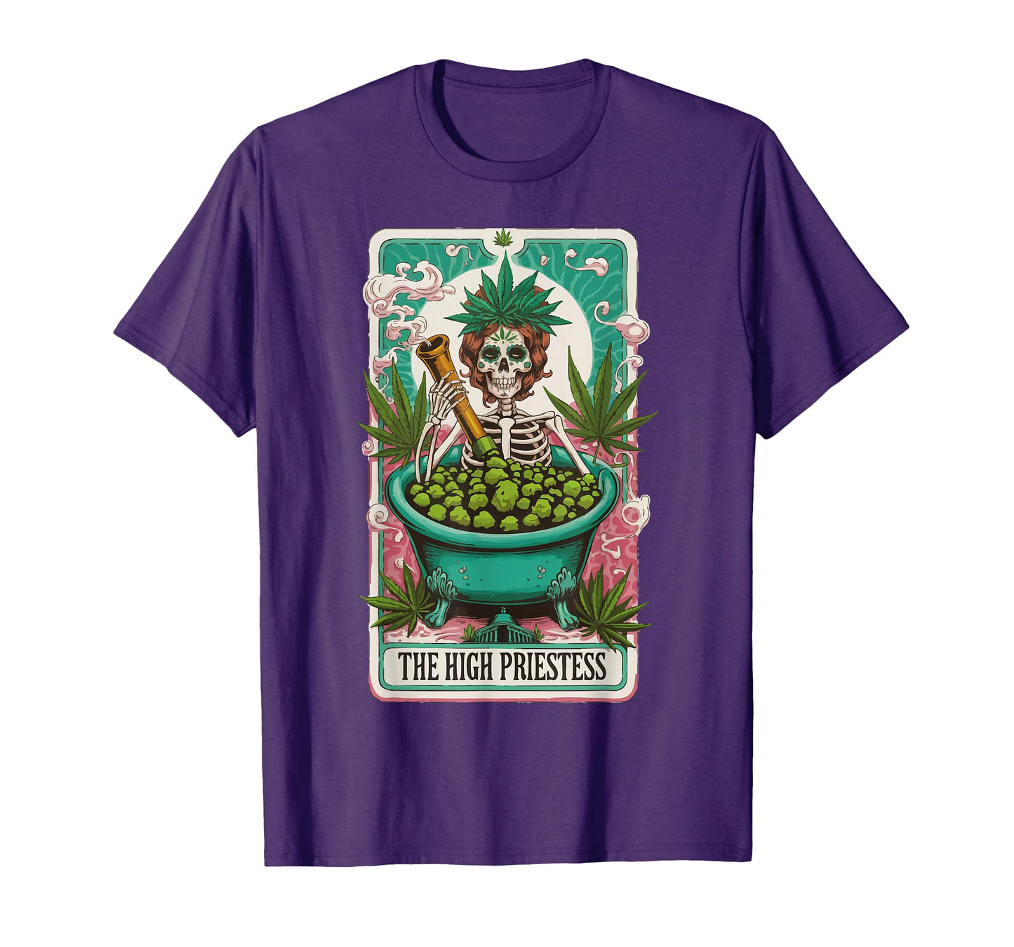 The High Priestess Tarot Skeleton Design T-Shirt