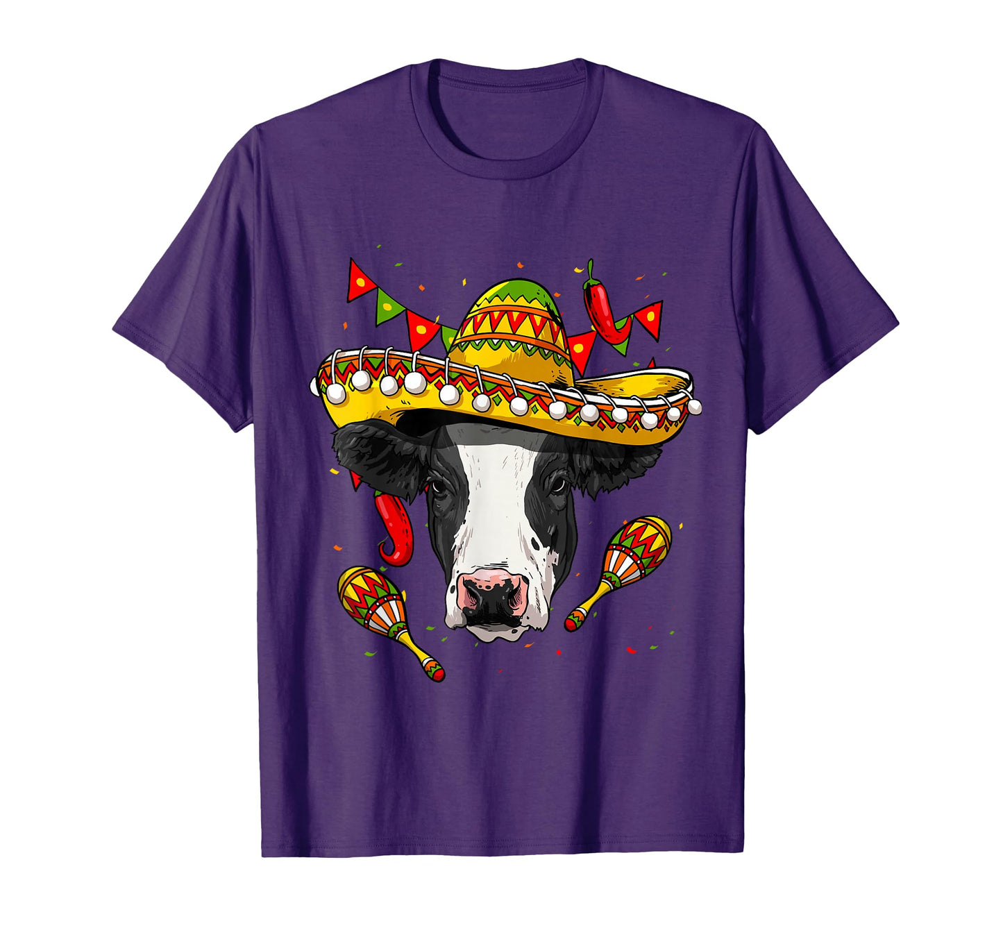 Cinco de Mayo Cow Mexican Lover Sombrero Cow T-Shirt