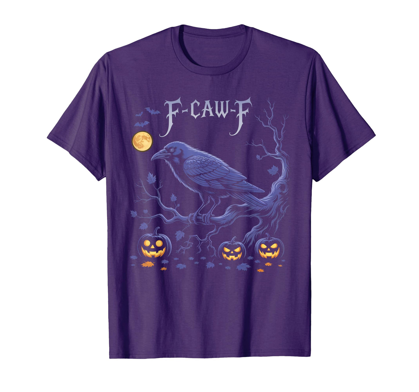 Black Crow, F-Caw-F Funny Black Bird Moon Gothic Adult Humor T-Shirt