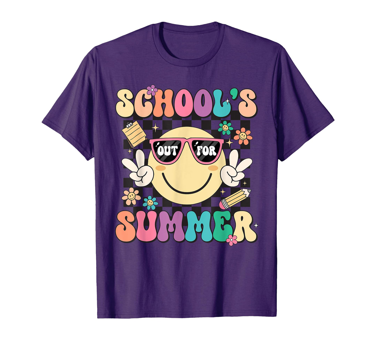 Last Day Of School Retro Schools Out For Summer Teacher Kids T-Shirt