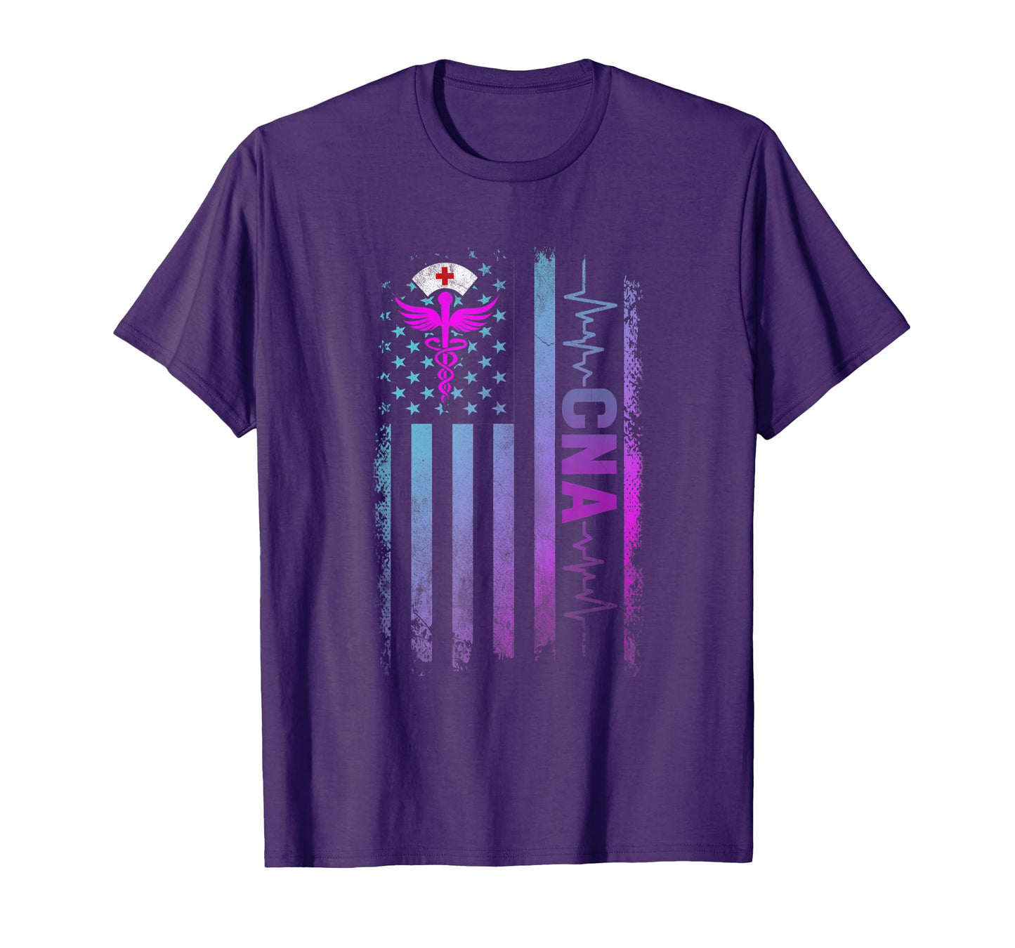 CNA Job Certified Nursing Assistant USA Flag Women Men T-Shirt