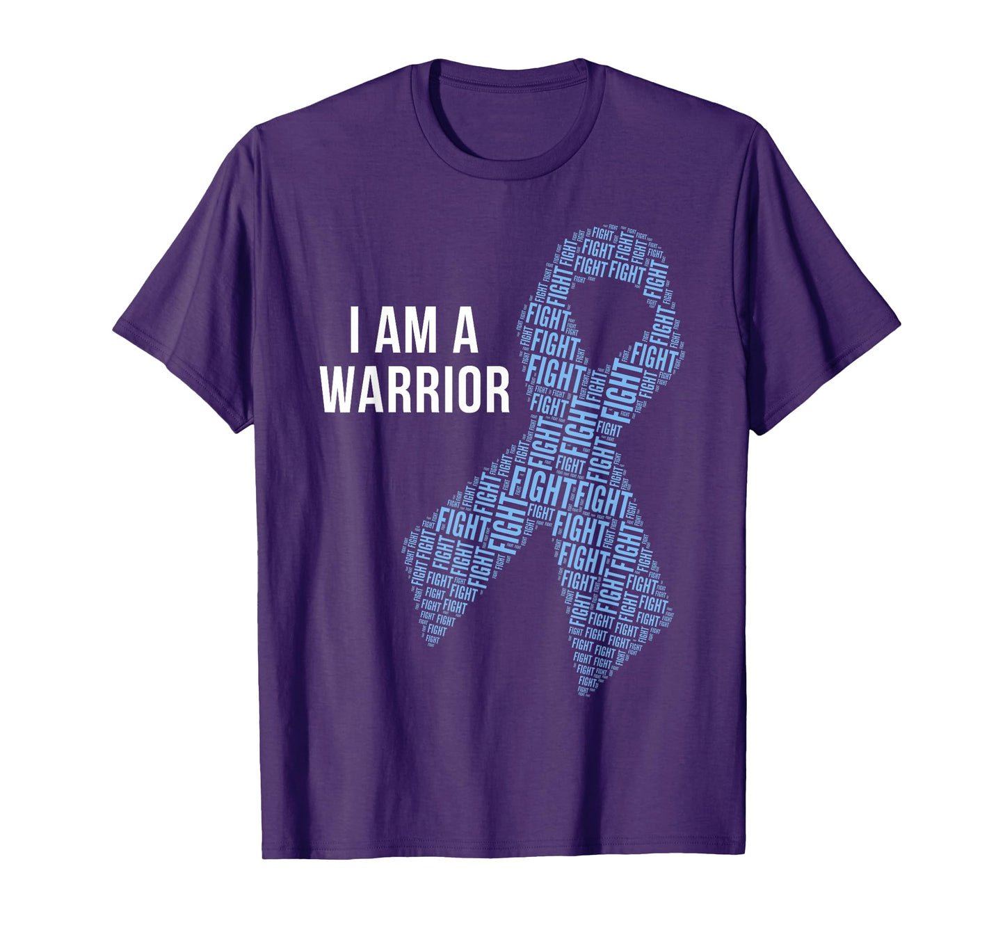 I Am A Warrior Prostate Cancer Awareness Light Blue Ribbon T-Shirt