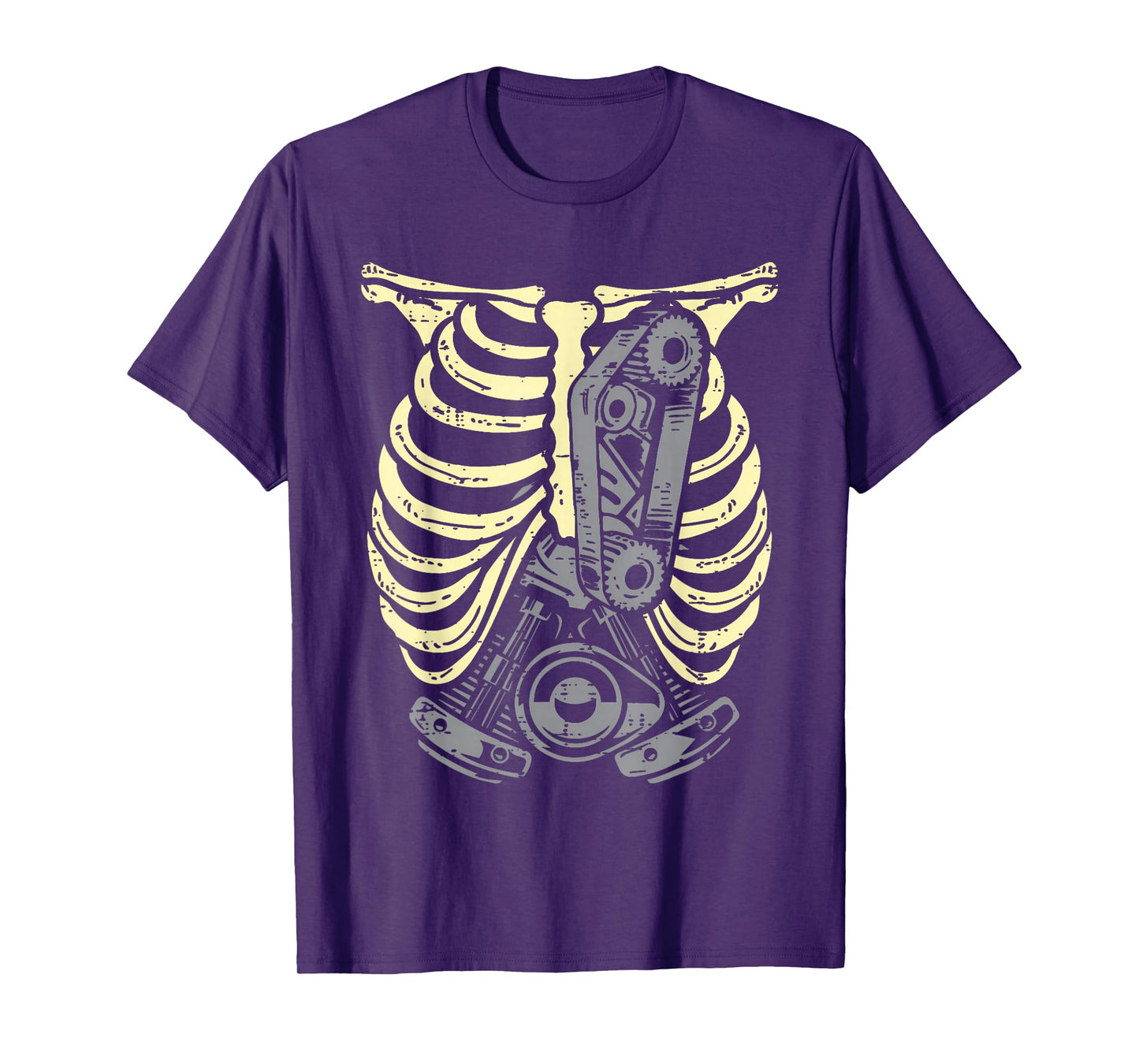 Halloween Skeleton Car Engine Ribs Auto Mechanic Men Dad T-Shirt