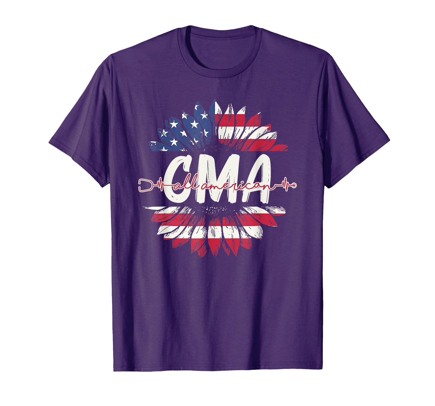 All American CMA Life American Flag Sunflower 4th Of July T-Shirt