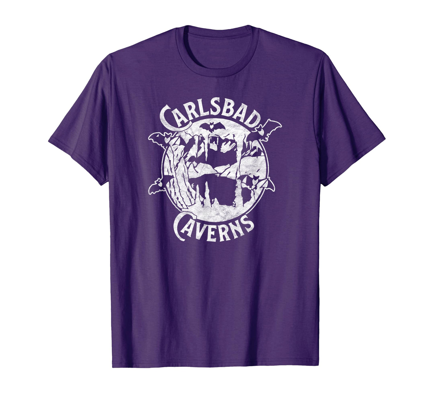 Carlsbad Caverns National Park Retro Cave & Bat Design T-Shirt