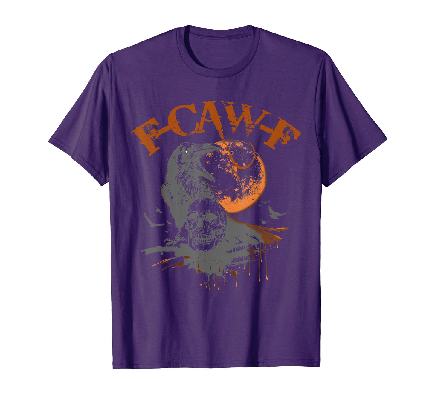 Black Crow, F-Caw-F Funny Black Bird Moon Gothic Adult Humor T-Shirt