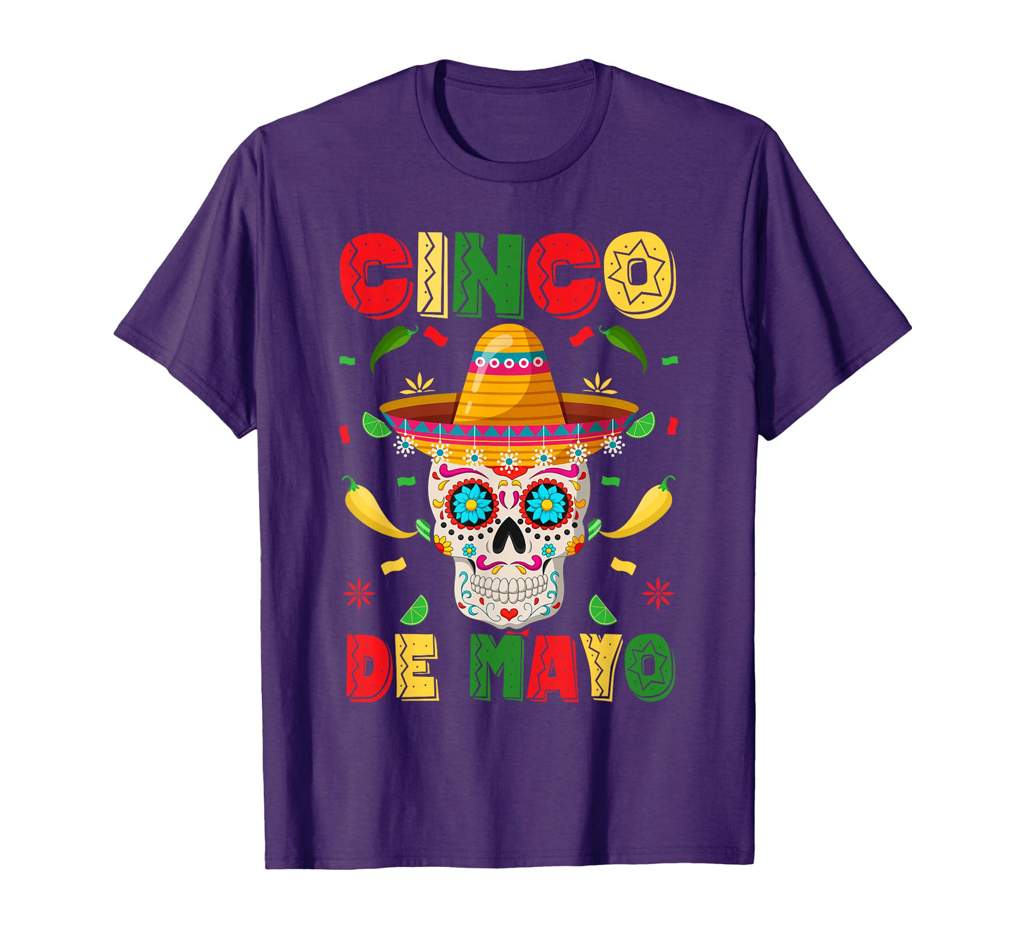 Cinco De Mayo Party Sugar Skull Men Women Mexican Fiesta T-Shirt