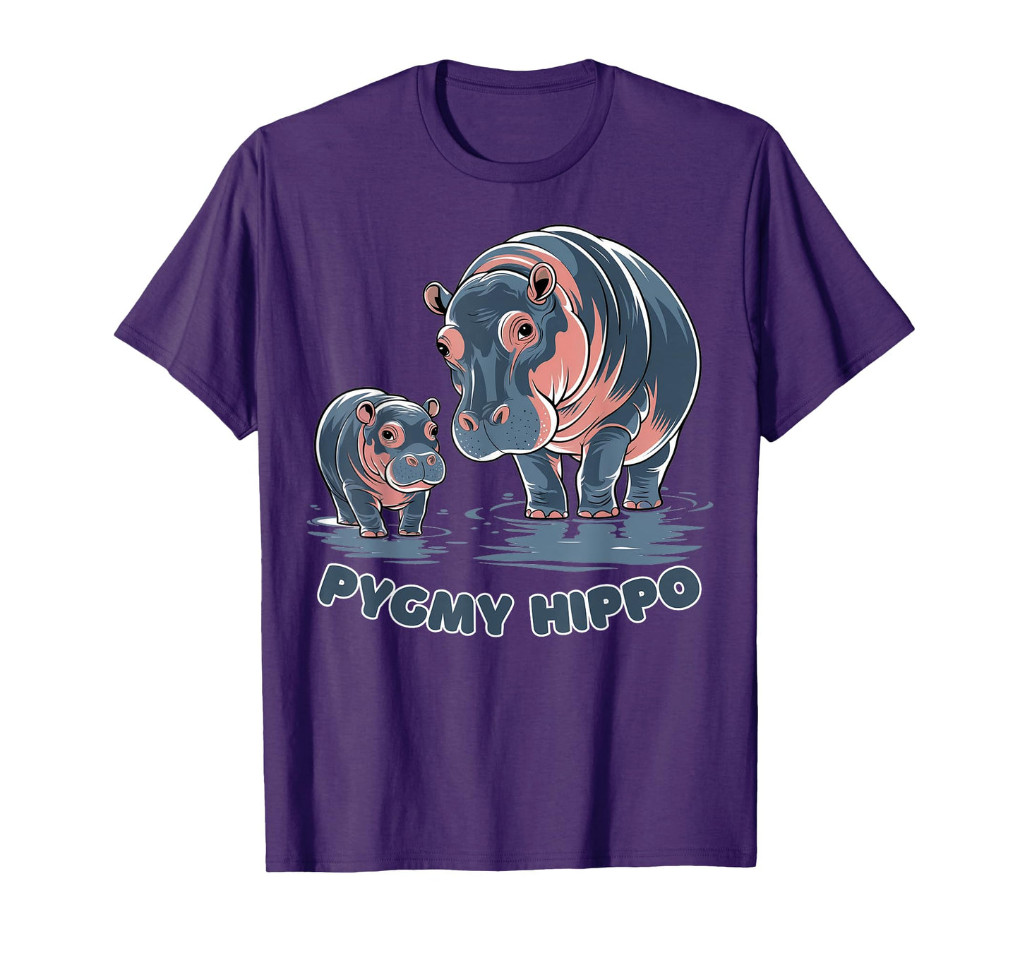 Cute Baby Pygmy Hippo Moo Deng Funny Zoo For Family Kids T-Shirt
