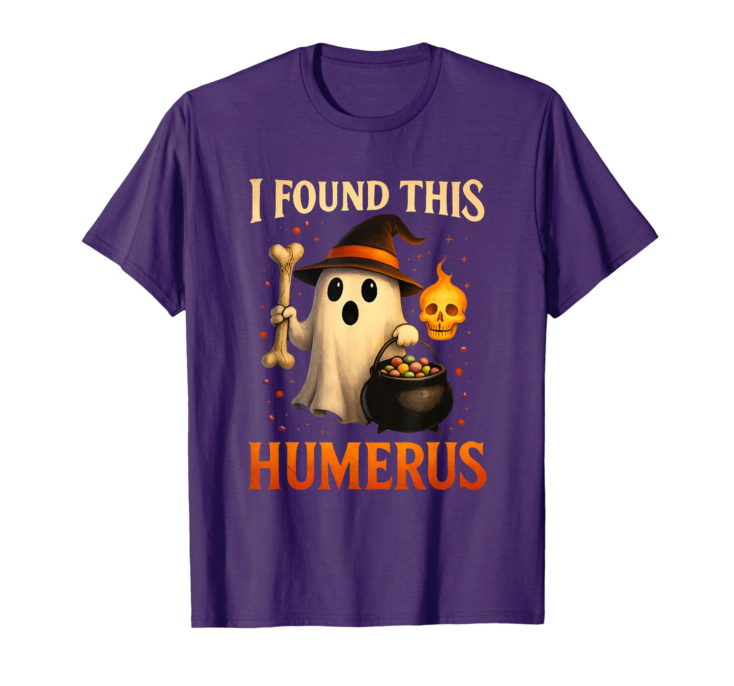 Funny Halloween I Found This Humerus Ghost Bone Skeleton T-Shirt