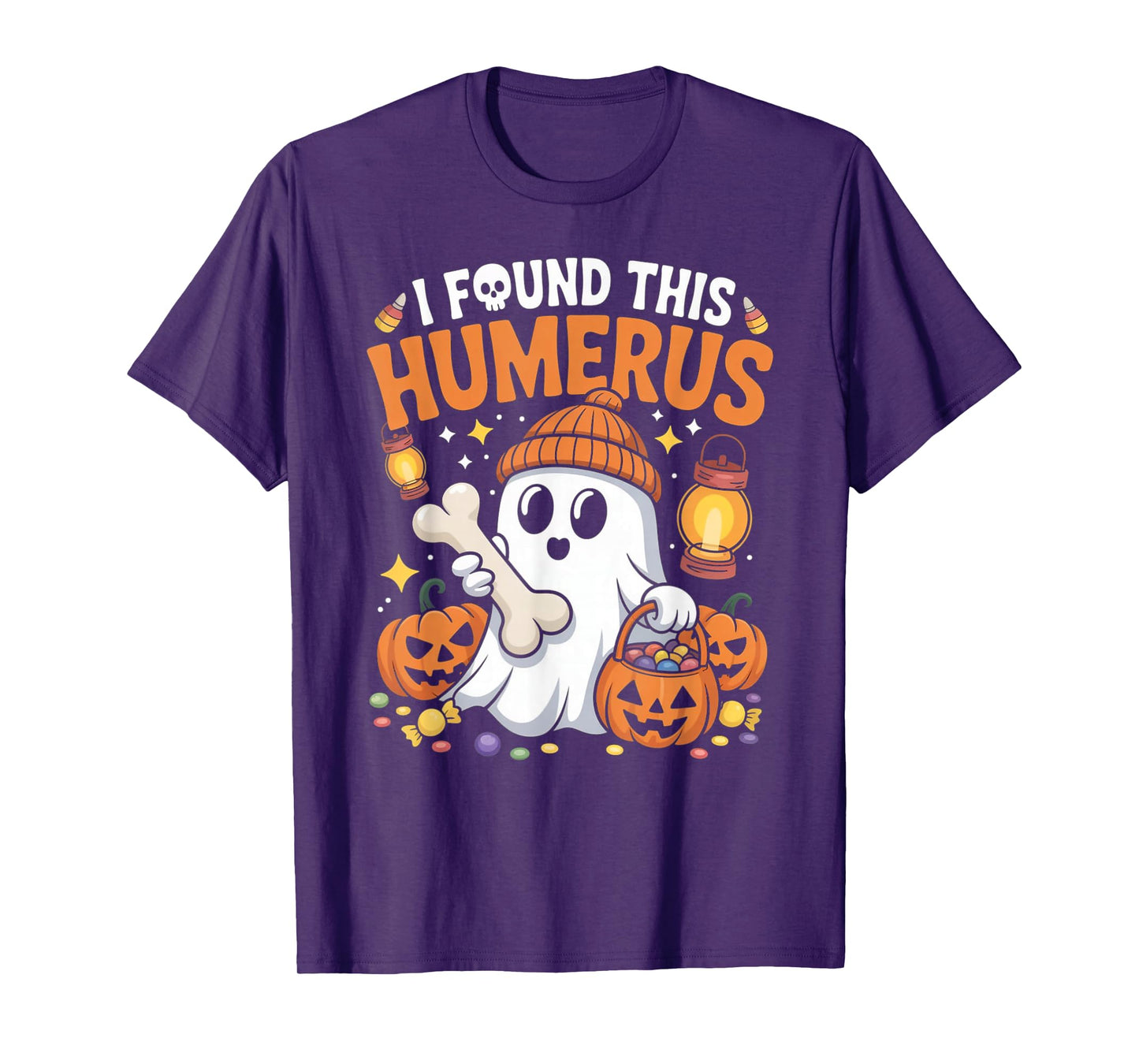Ghost I Found This Humerus Halloween Skeleton Women Gifts T-Shirt