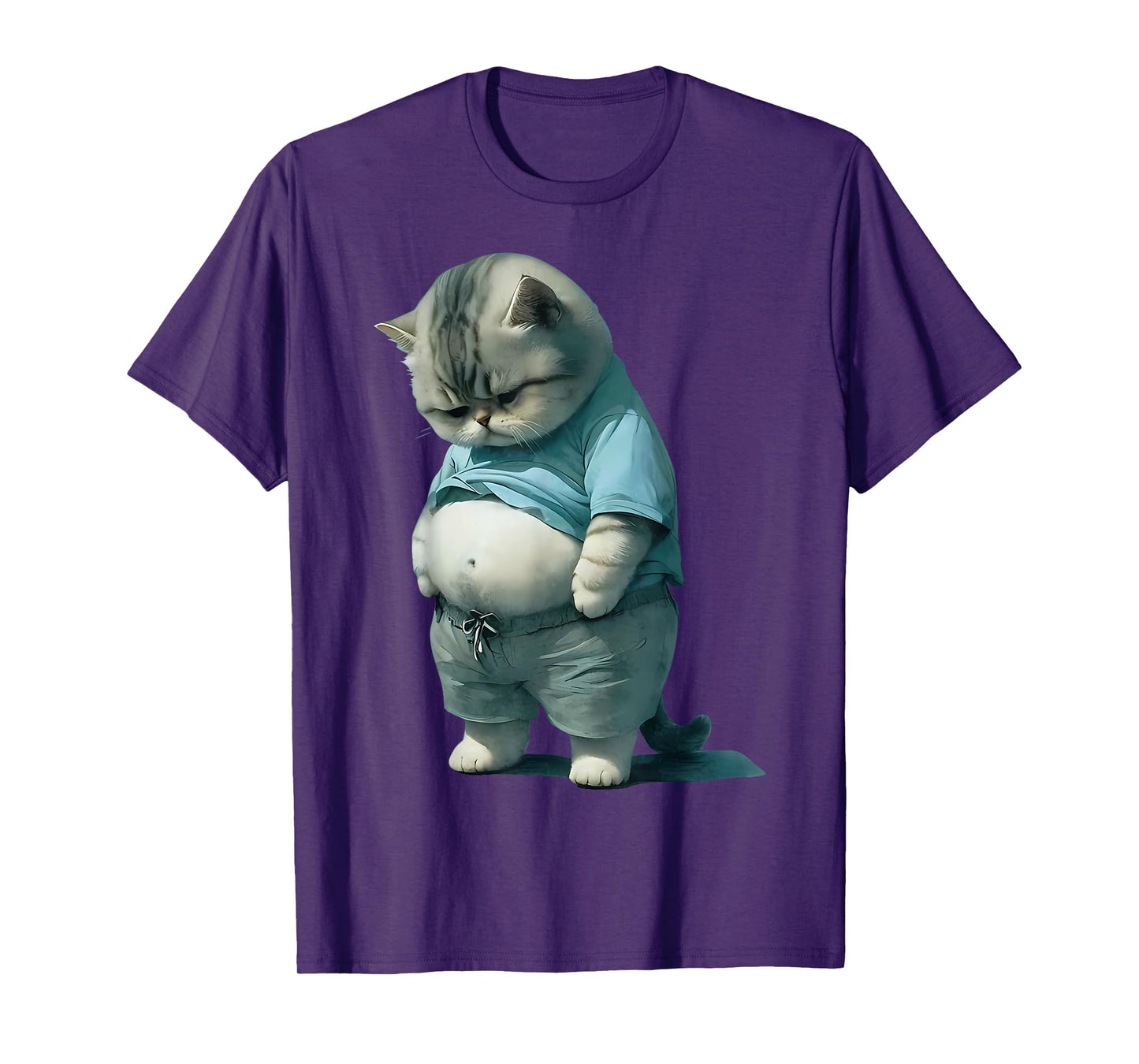 Funny Fat Cat Art Design Fat Kitten Cat Lover T-Shirt