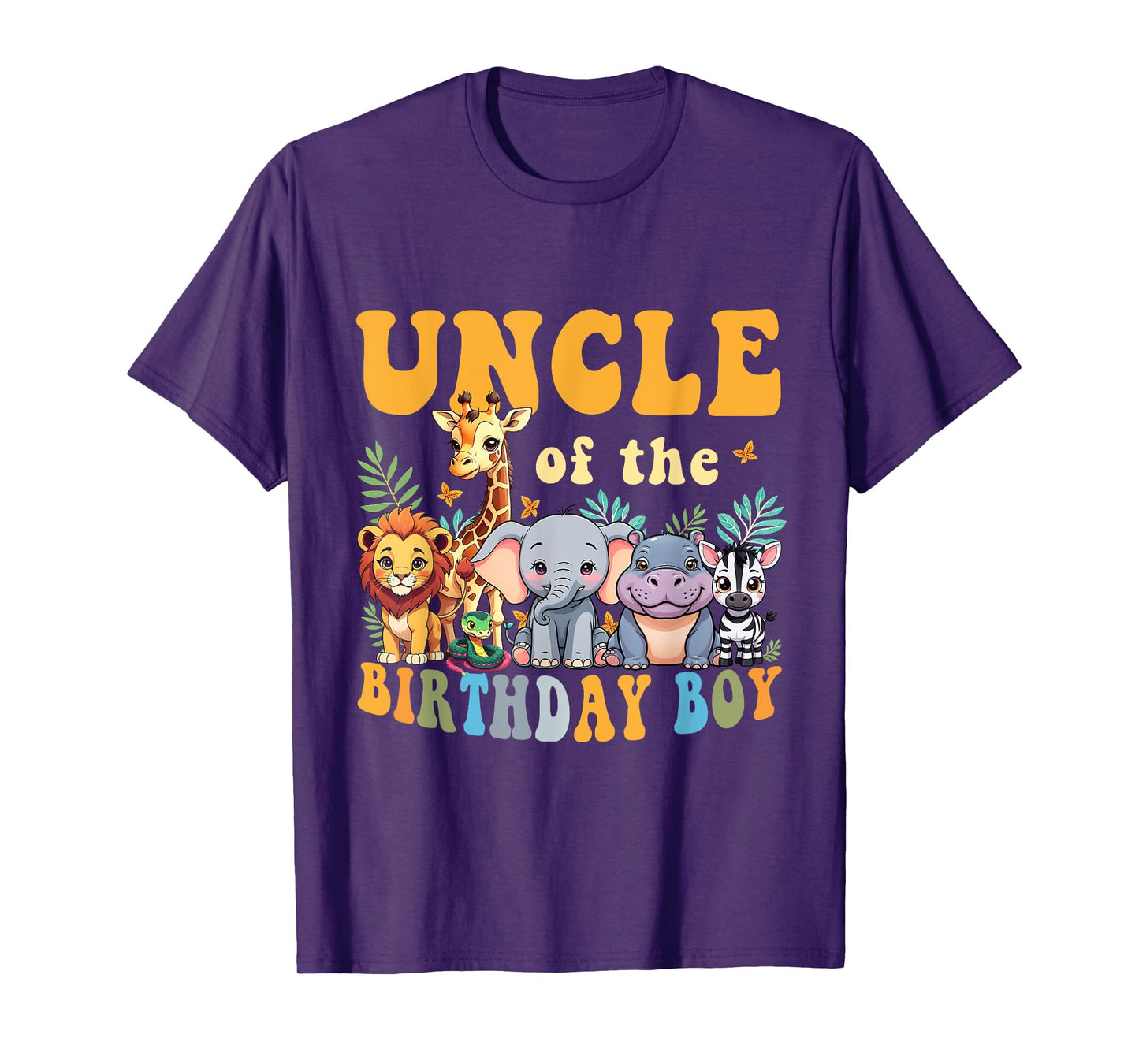 Uncle of the Birthday Boy Kids Safari Jungle Animal Matching T-Shirt