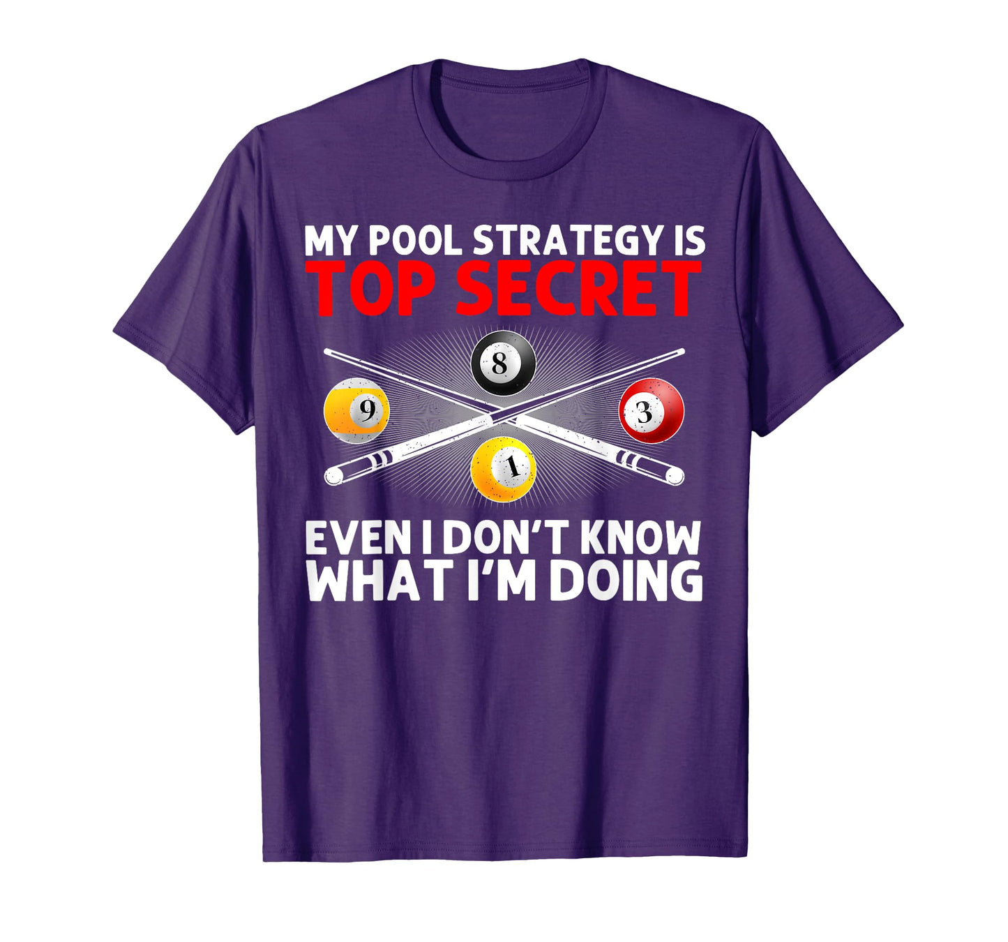 Best Pool Design For Men Women Billiards Lover Pool Player T-Shirt