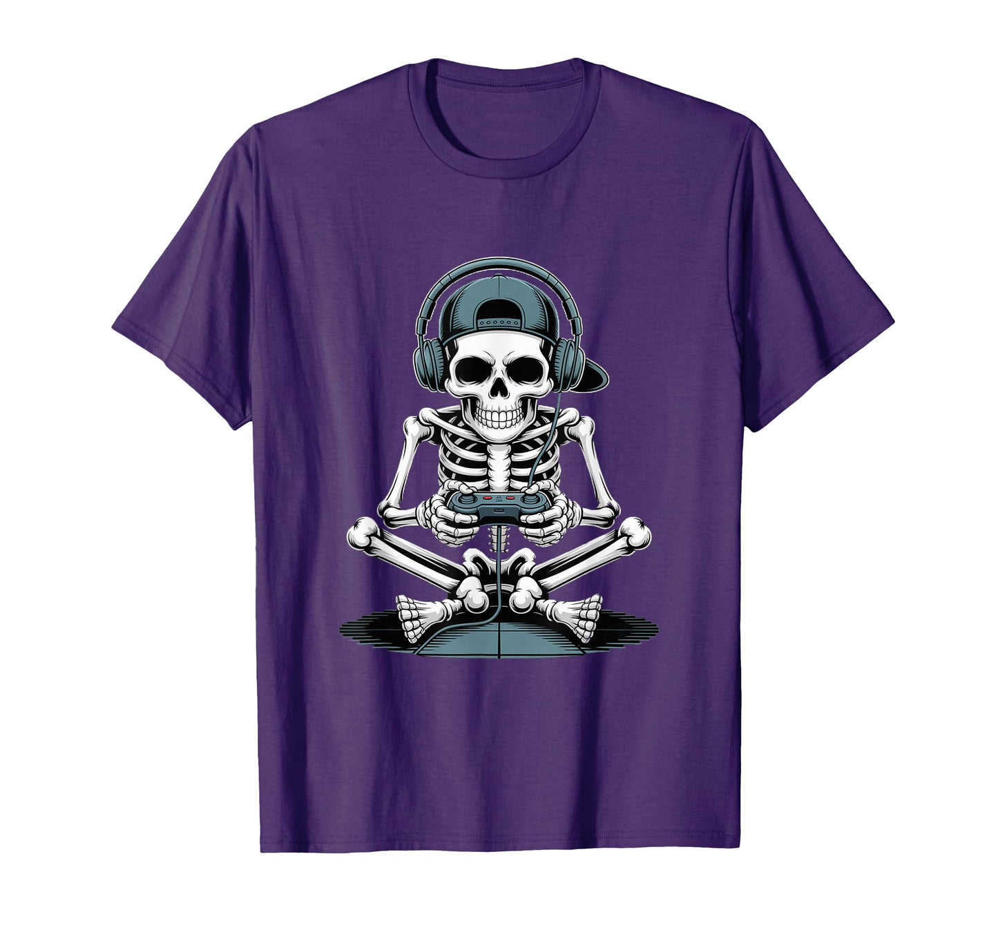 Funny Halloween Skeleton Gamer T-Shirt