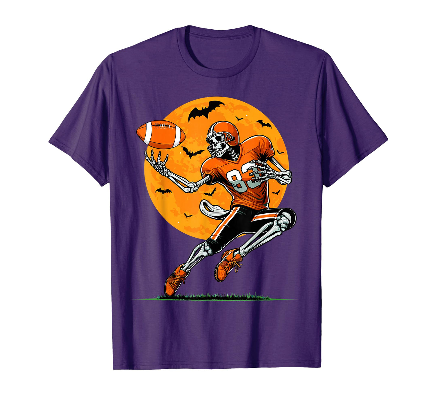 American Football Skeleton Boys Halloween Football Player T-Shirt