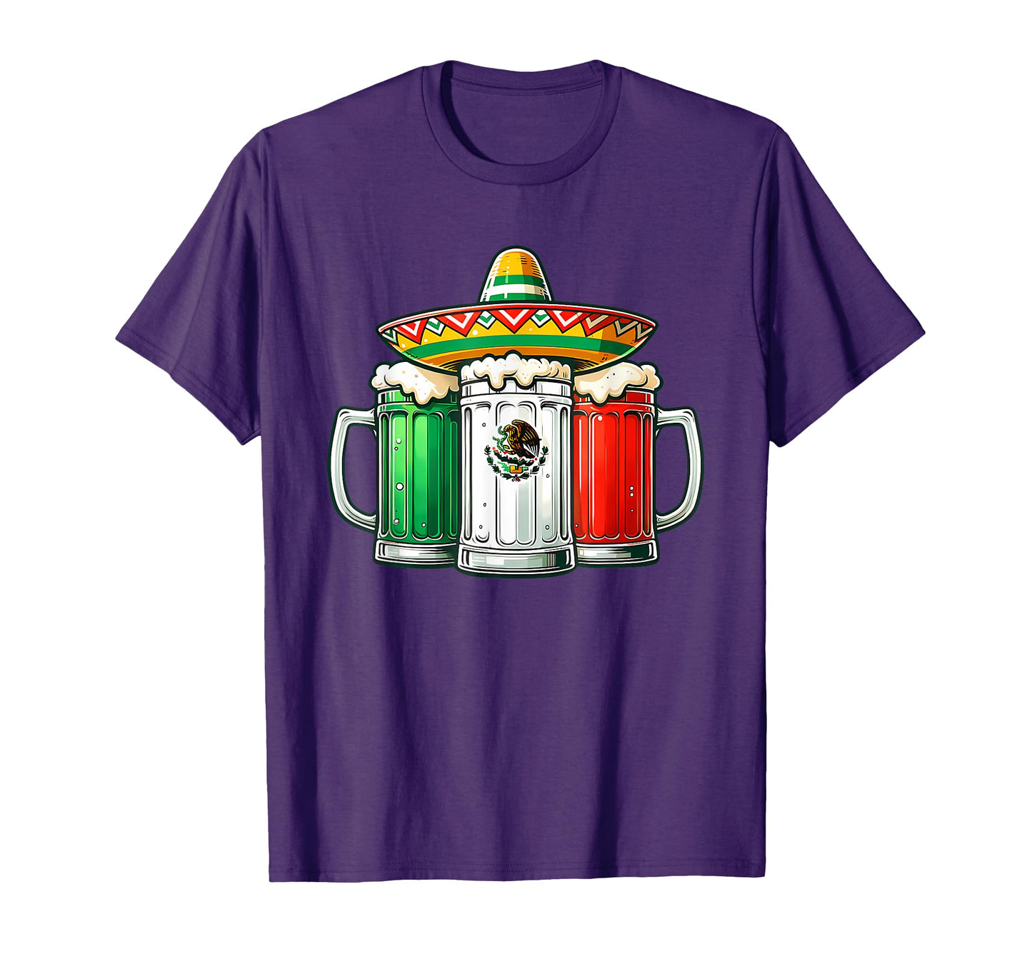 Mexico Funny Beer Mexican Flag Sombrero Hat Cinco De Mayo T-Shirt