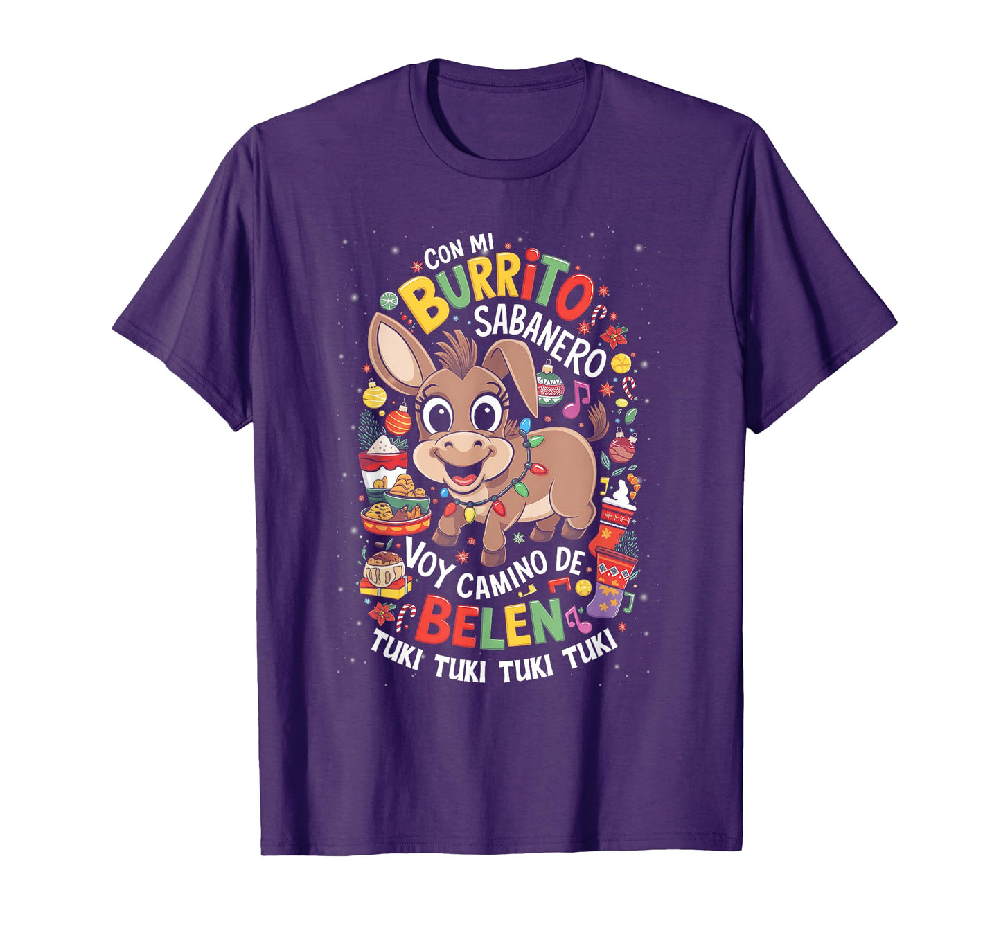 Mi Burrito Sabanero Mexican Christmas Donkey Spanish Spain T-Shirt