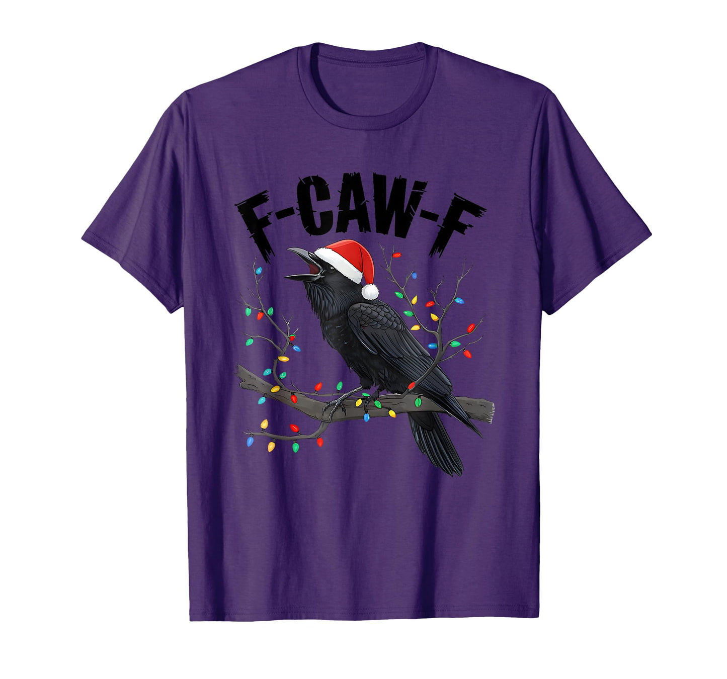 Funny Black Crow Christmas, F-Caw-F Black Bird Christmas T-Shirt