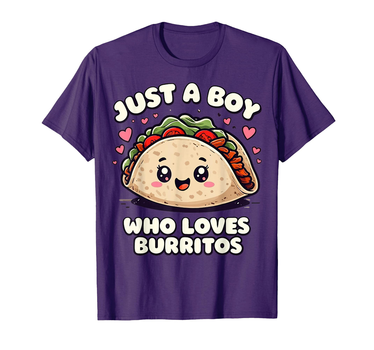 Funny Just a Boy Who Loves Burritos - Cute Taco Lover T-Shirt