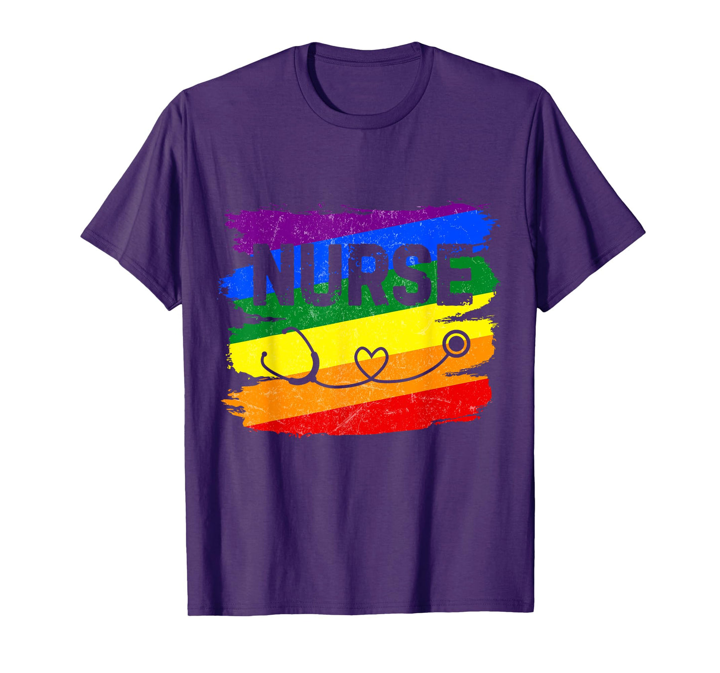 Nurse LGBT Rainbow RN LPN Nursing Cool Gay Pride Flag Ally T-Shirt