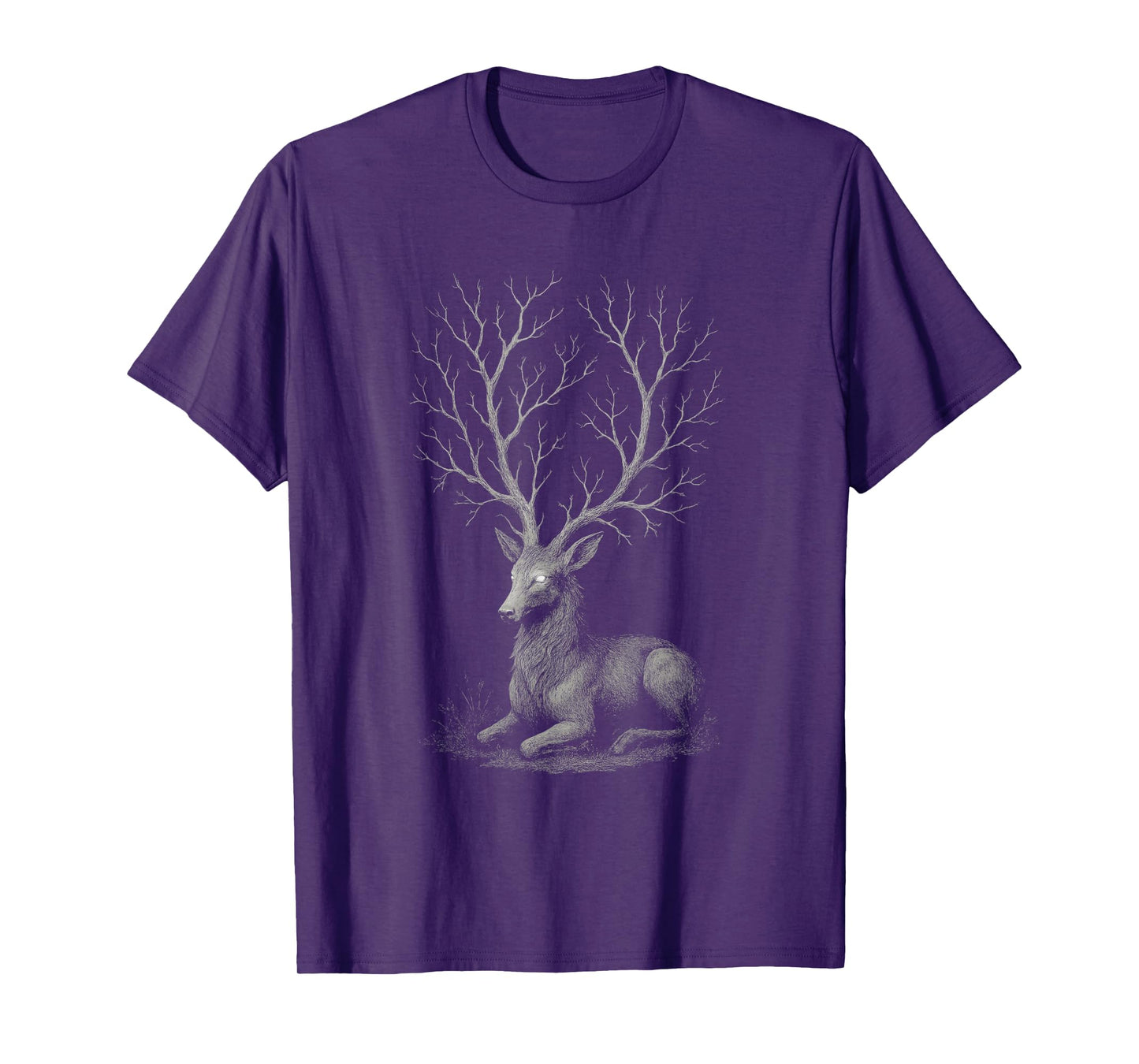 Deer Forest Tree Antlers Dark Creepy Goth Alt Alternative T-Shirt
