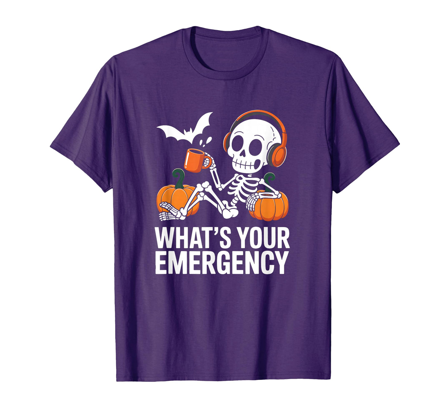 Skeleton Halloween Dispatcher 911 Operator Public Safety T-Shirt