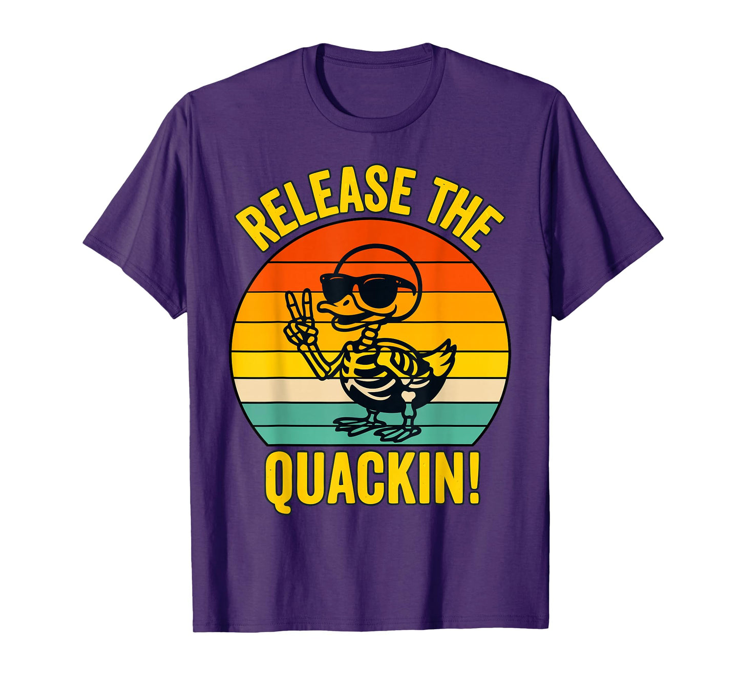 Release The Quackin Funny Duck Skeleton Retro Gifts T-Shirt