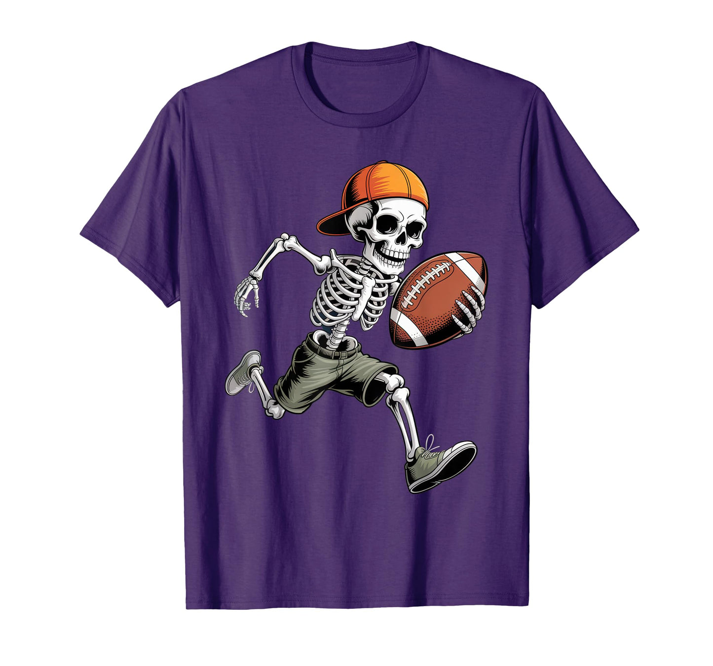 Skeleton Football Player Halloween Costume for Sport Fans T-Shirt