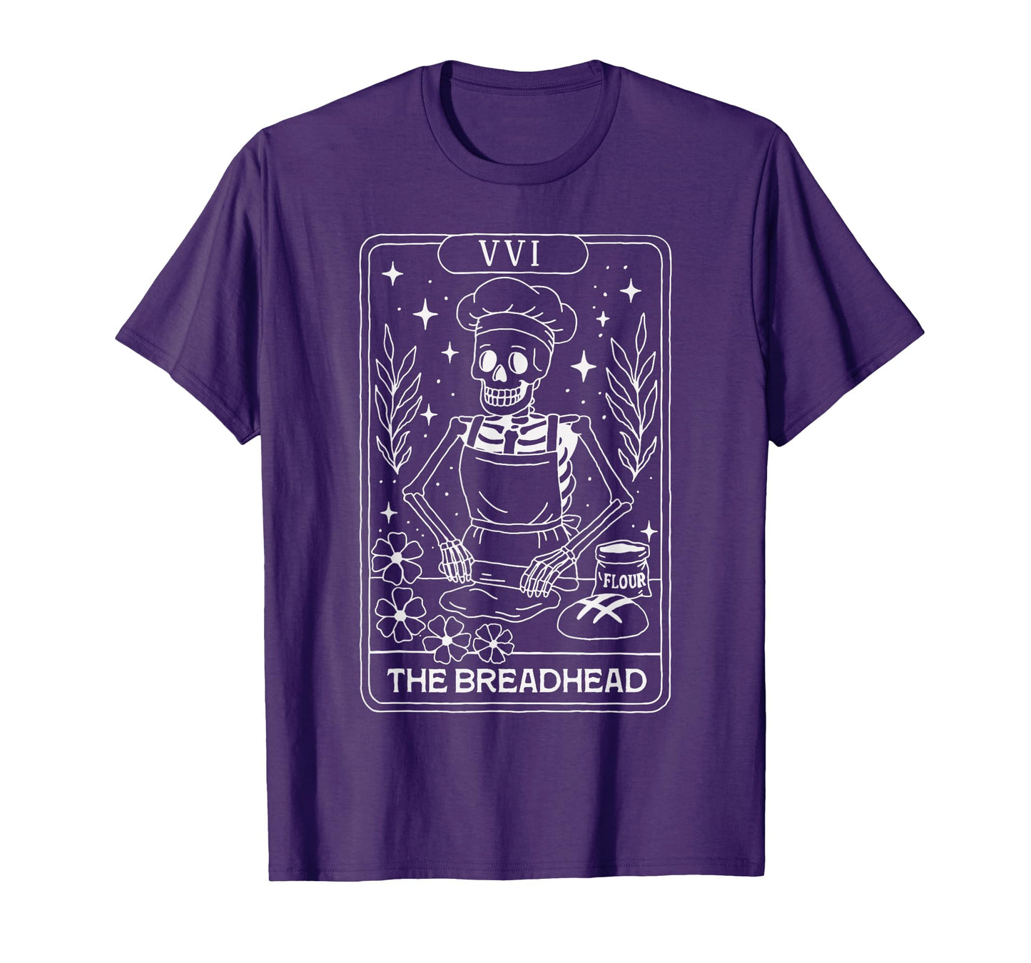 The Breadhead Skeleton Tarot Card Baker Funny Bread Lover T-Shirt