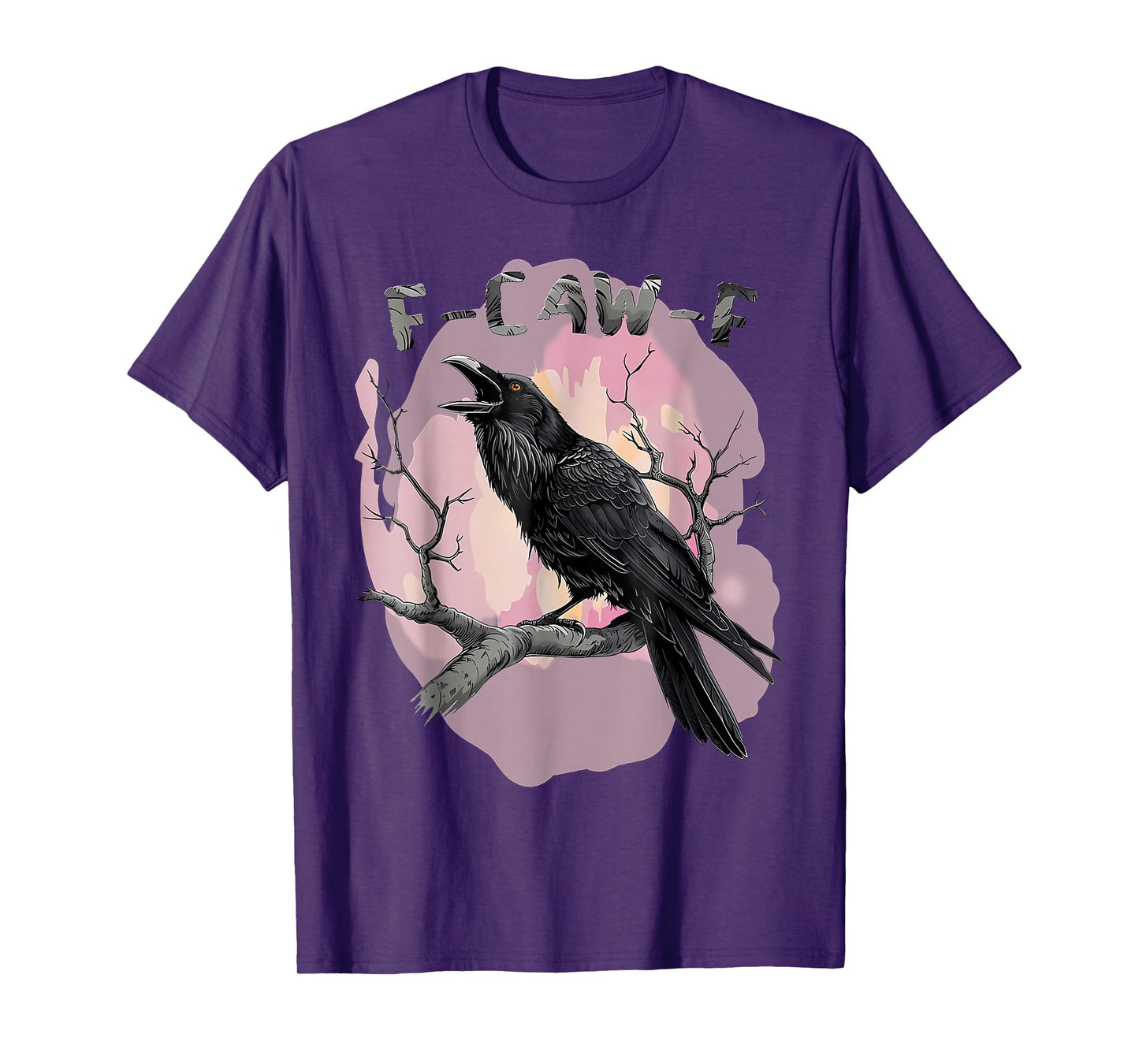 F-Caw-F Black Crow Pun Funny Bird Cawing Grunge T-Shirt