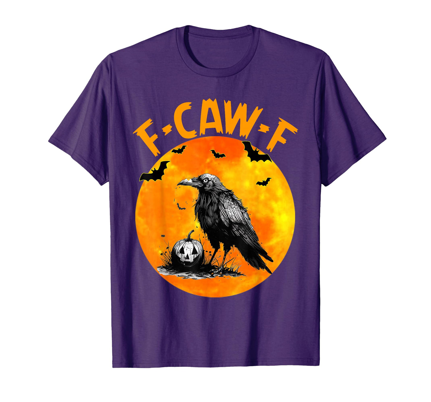 Black Crow Bird F-Caw-F Funny Black Bird Moon Halloween T-Shirt