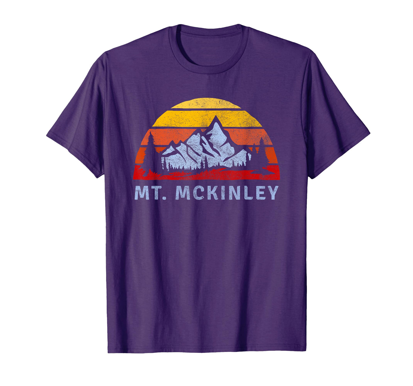 Mt. McKinley Retro Mountain Sunset design T-Shirt