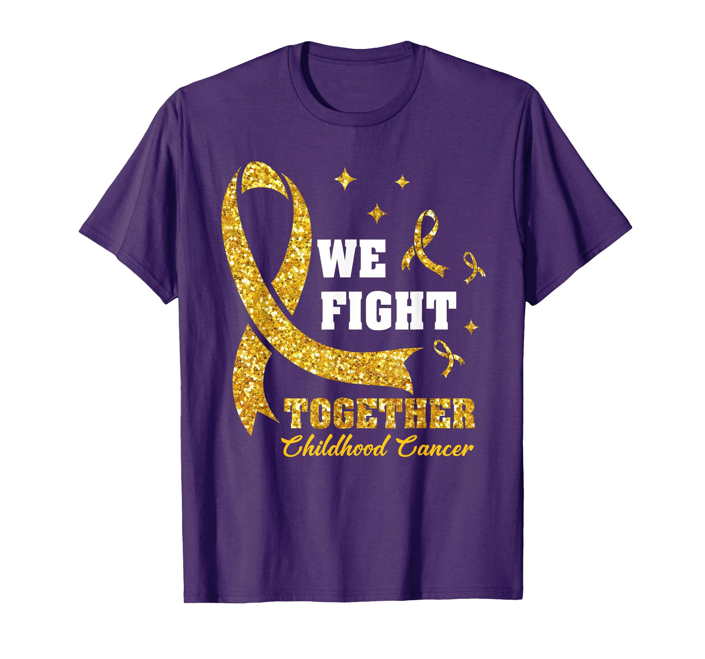 We Fight Together Childhood Cancer Awareness Gold Ribbon Kid T-Shirt