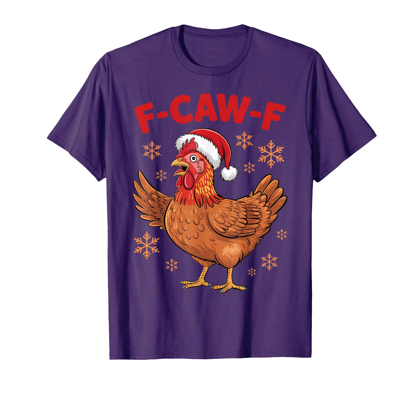 Christmas F-Caw-F Rooster Chicken Pun Meme, Viral Humor T-Shirt