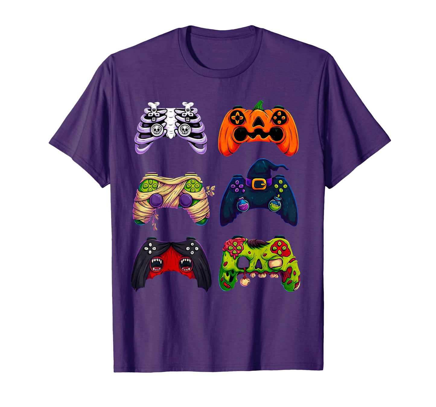 Halloween Skeleton Zombie Gaming Controllers T-Shirt