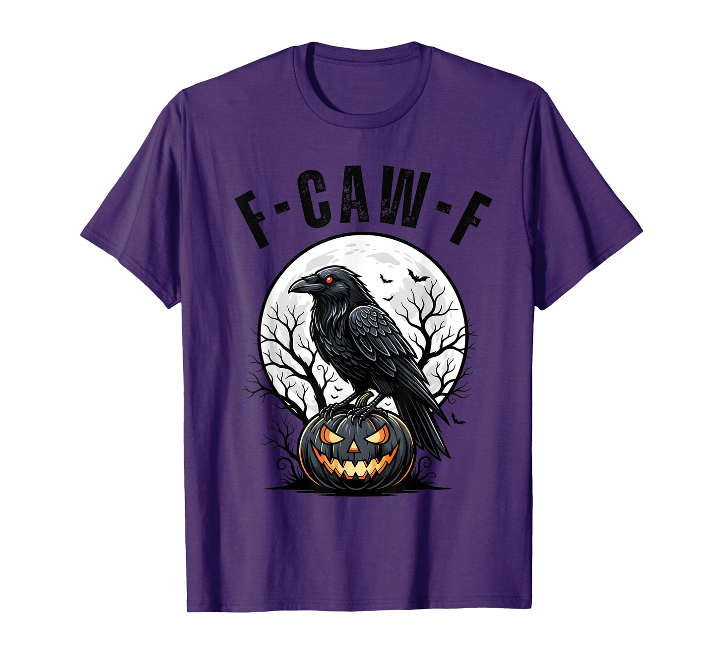 F-Caw-F Funny Black Bird Crow Pumpkin Gothic Adult Humor T-Shirt