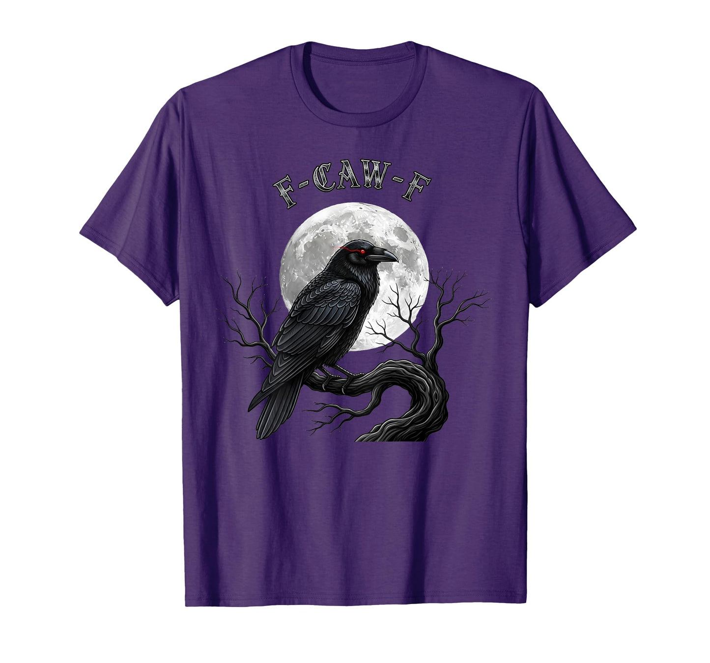 Black Crow, F-Caw-F Funny Black Bird Moon Gothic Adult Humor T-Shirt
