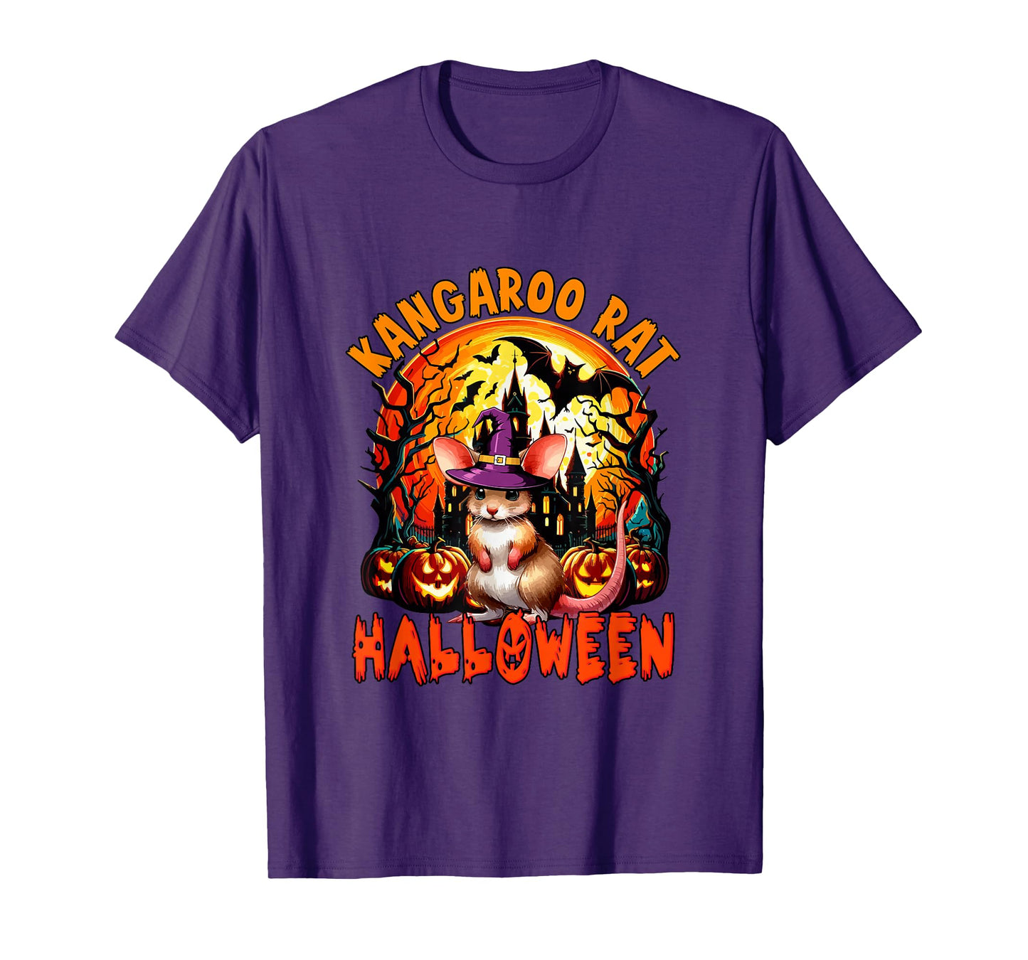 Kangaroo Rat Halloween Cosplay Witch Horror Carved Pumpkins T-Shirt