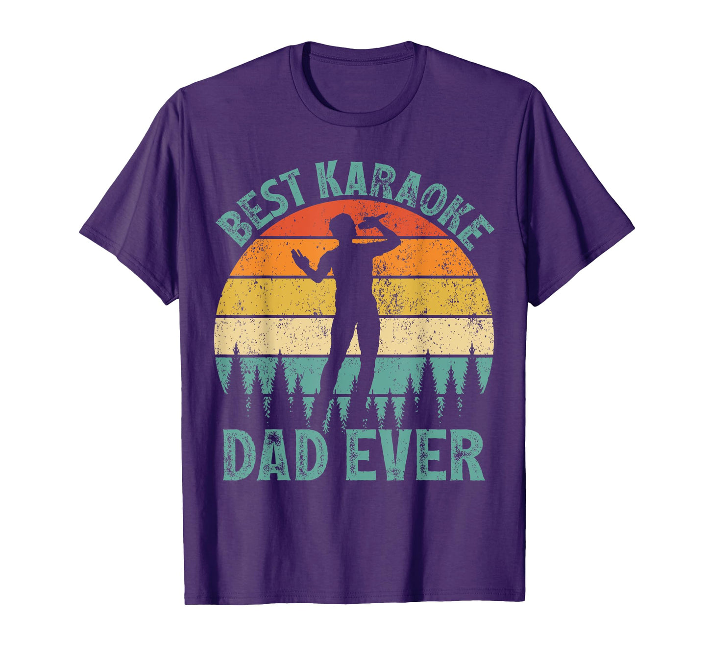 Mens Funny Vintage Best Karaoke Dad Ever Father's Day T-Shirt