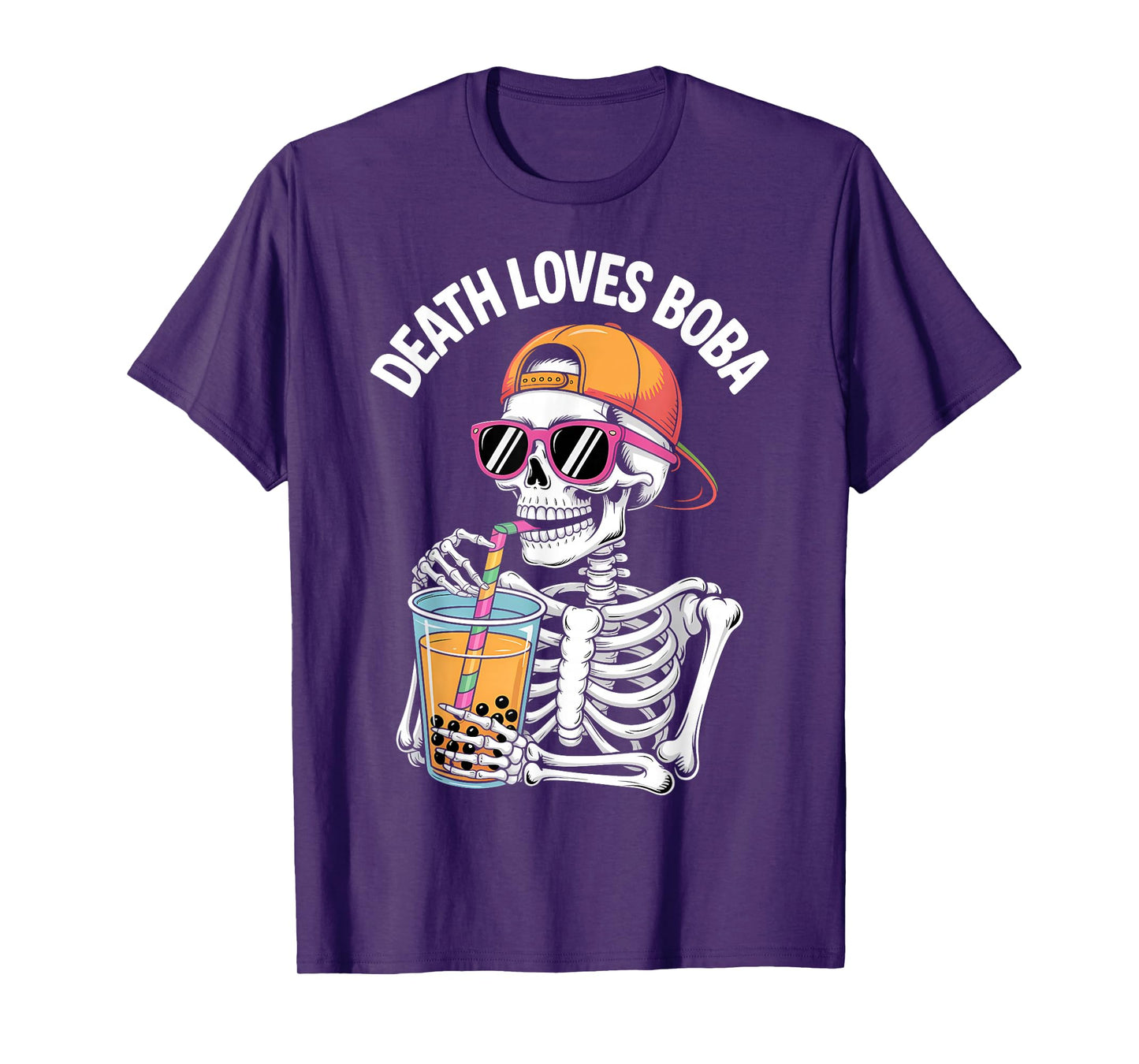 Funny Halloween Skeleton Boba Tea Costume T-Shirt