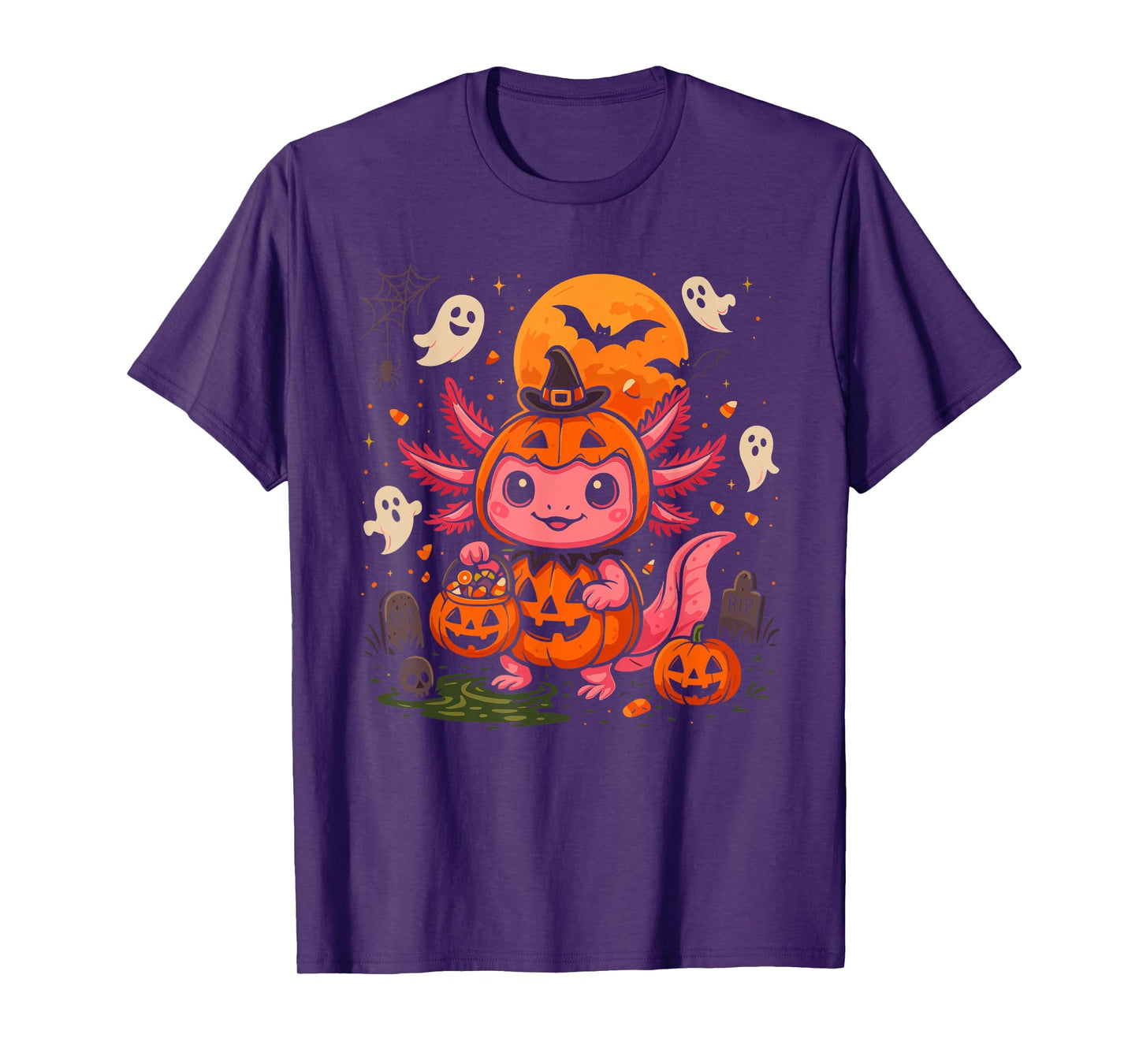 Cute Halloween Axolotl Spooky Animal Halloween Costume T-Shirt