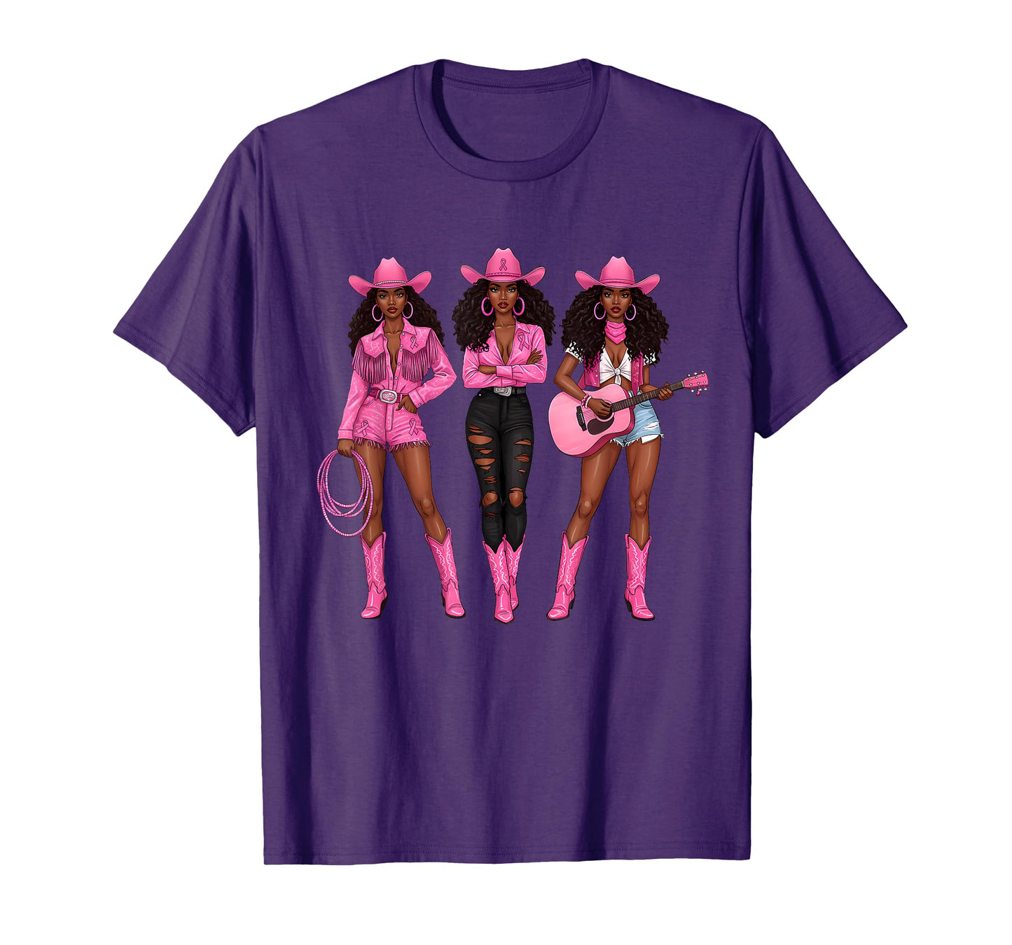 Pink Ribbon Howdy Cowgirl Western Country Breast Cancer T-Shirt
